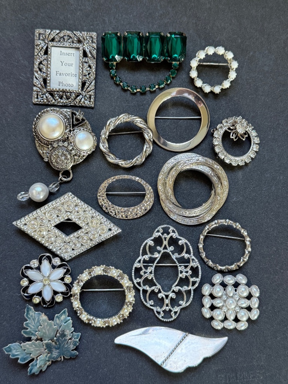 RESELLER LOT of 16 Silver BROOCHES VINTAGE to NOW